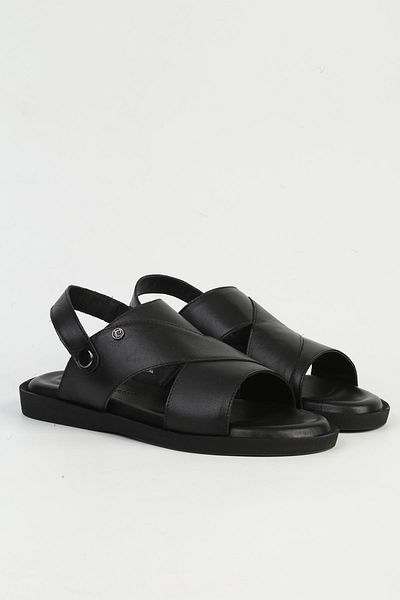 Pierre Cardin Γνήσιο δέρμα Μαύρα Ανδρικά Σανδάλια PC-7315