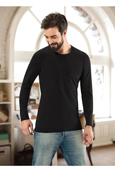 Hmd Чоловіча майка 3 штуки з довгими рукавами, облягаючий крій - комір-стійка, 92% бавовна, 8% лайкра