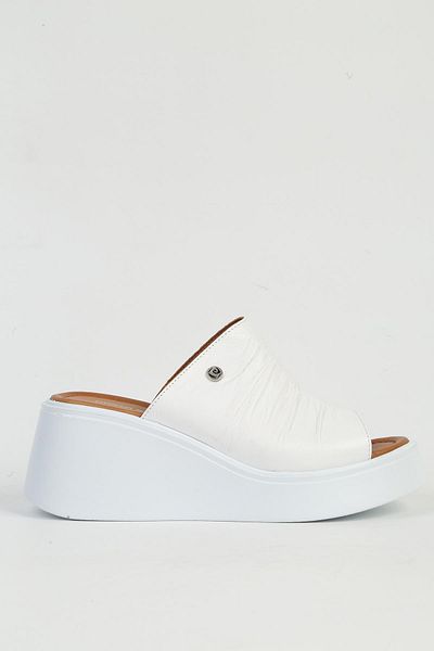 Pierre Cardin Genuine Leather White Women's Slippers Pc-54610