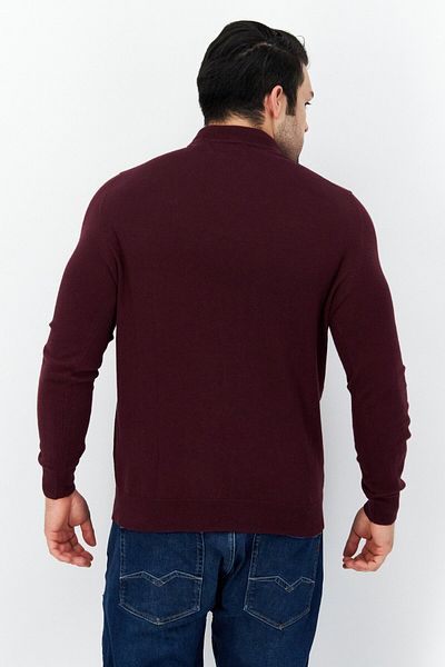 Lyle & Scott Men Turtle Neck Embroidered Logo Sweater, Burgundy