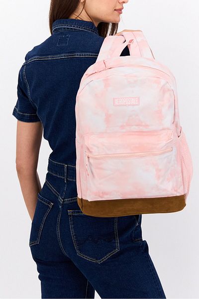 Aeropostale Women Brand Logo Backpack 42 H x 30 L x 12 W cm, Light Pink