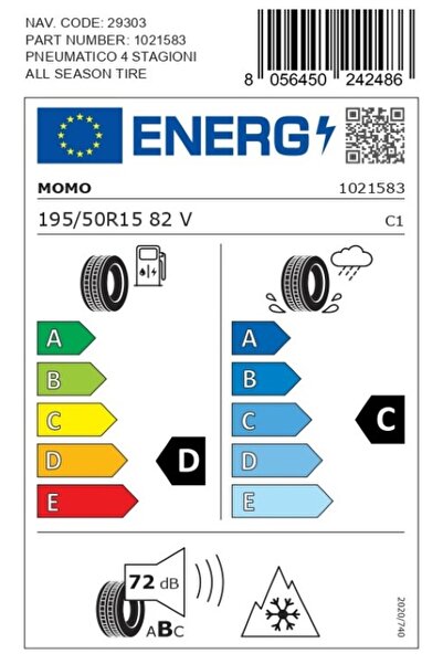 Momo 195/50 R15 82v M4 Four Season Oto Dört Mevsim Lastiği - ( Üretim Yılı: 2025 )