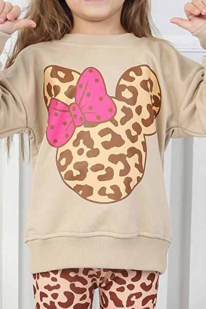 e-çocuk Leopard Patterned Girl's Set