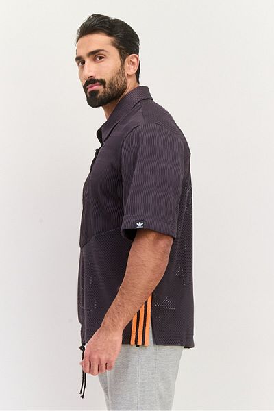 adidas Men Sportswear Fit Short Sleeves Outdoor Polo, Charcoal