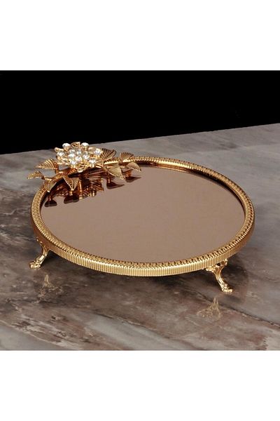 decovien Gold Mirrored Round Presentation