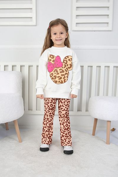 e-çocuk Costum pentru fete cu model leopard 55-555