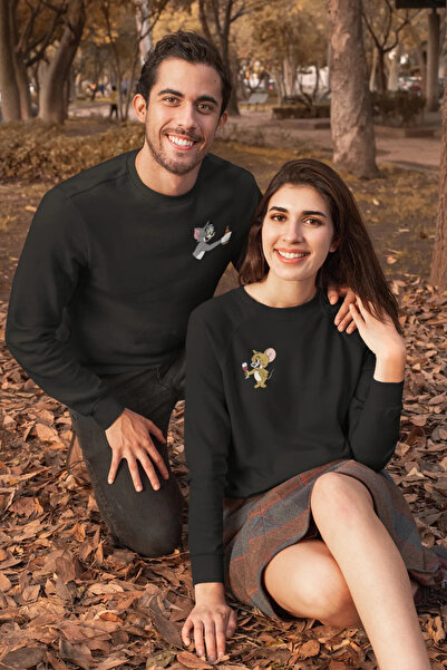 Wish BF Hanorac combinat cu imprimeu Tom și Jerry pentru cuplu îndrăgostit - ...