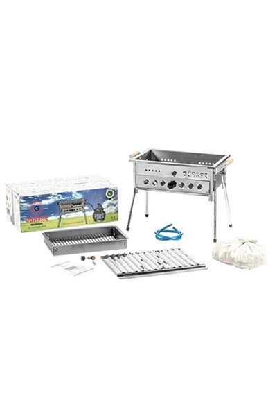 Genel Markalar Gürsaç Paslanmaz Krom Tüplü Mangal Lav Taşlı