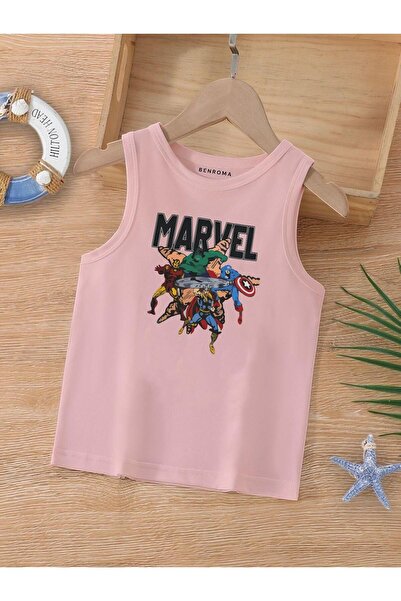 BENROMA Дитяча футболка без рукавів з принтом мультяшних персонажів