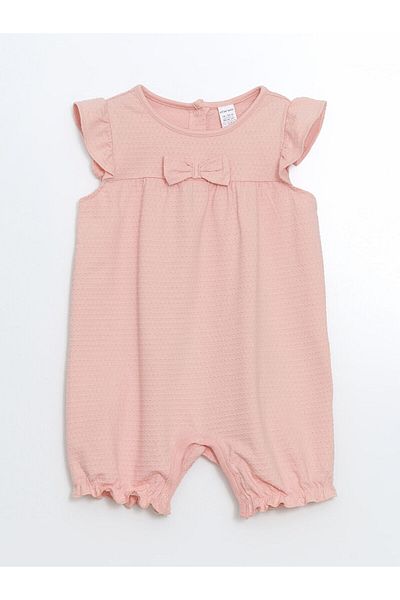 LC Waikiki LCWK Crew Neck Ribbon Detailed Baby Girl Jumpsuit