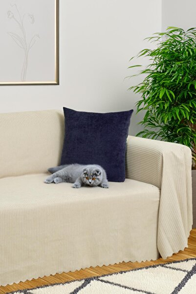 Latuda Home Шеніл Фитіль Мінімалістичний Чохол для Дивана - 175x300 см, Двосторонній, Не ковзає і Не пропускає вологу Camel