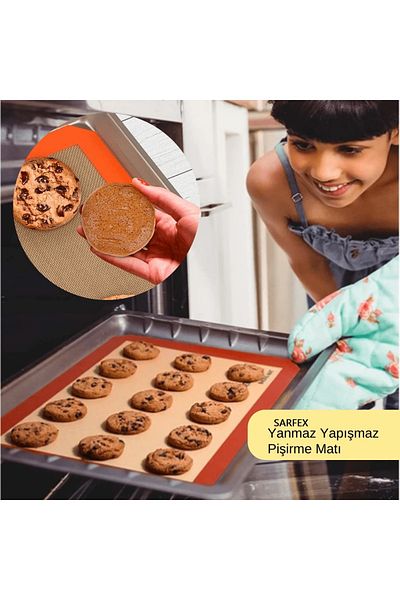 SARFEX 30X40 cm Bakable Fireproof Non-Stick Dough Mat - Heat-Resistant Cooking