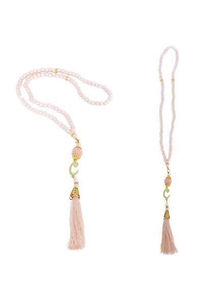 Modish Group Portable Prayer Set - Prayer Beads with Slub Pouch, Taffeta Prayer Rug and Pearl Vav