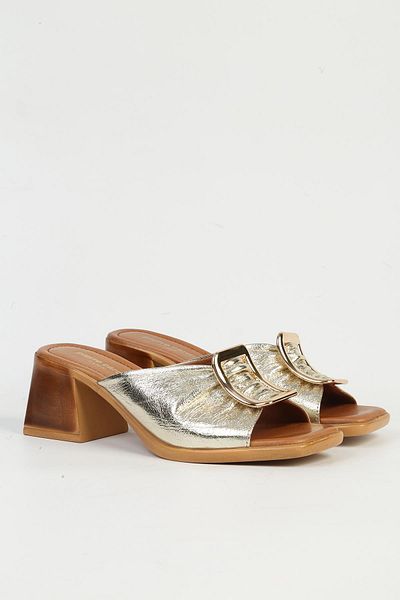 Pierre Cardin Papuci de damă din piele naturală aurie deschisă PC-54629