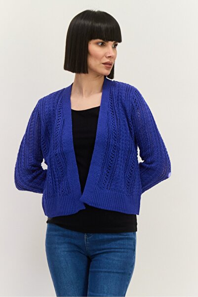 Madison + Hudson كارديجان نسائي محبوك بفتحة رقبة مفتوحة، أزرق