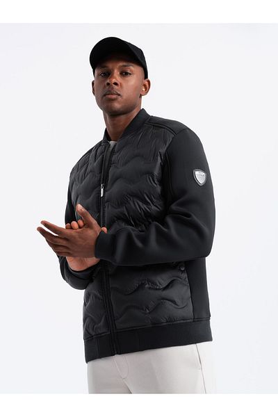 OMBRE Gesteppte Bomberjacke für Herren - schwarz V1 OM-JALP-0141 XL