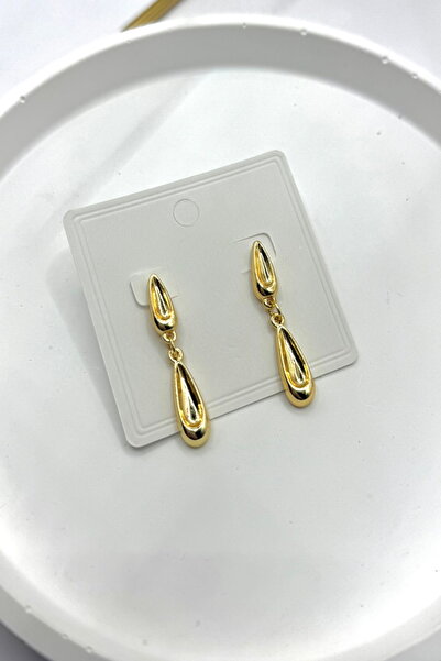 DEMOKAN Kadın Küpe 3 cm İki Damla Sallantı Küpe