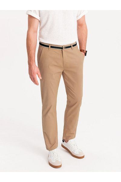 OMBRE Herren Chinohose mit Zierbund - sand V5 OM-PACP-0118 XXL