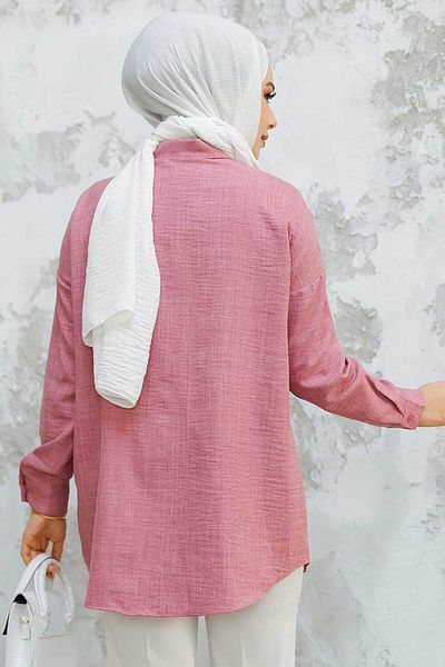 Neva Style Bead Embroidered Dusty Rose Hijab Shirt 4526Gk