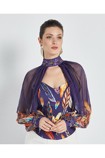 SERPİL İşleme Detaylı Bolero ve Büstiyer Takım - Modern  Çıkarılabilir Bolero