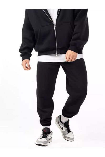 Trendiz Μαύρο Unisex Άνετο Φούτερ - 2065