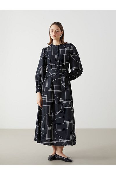 LC Waikiki Crew Neck Print Women's Dress - S5Gf13Z8
