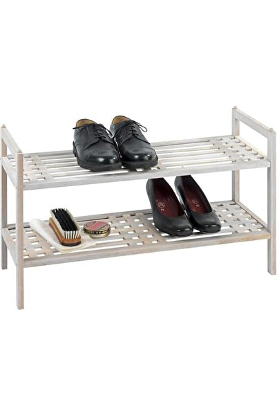 Wenko Norway Raf Ünitesi, 2 'li Doğal Ceviz Ahşap Ayakkabılık