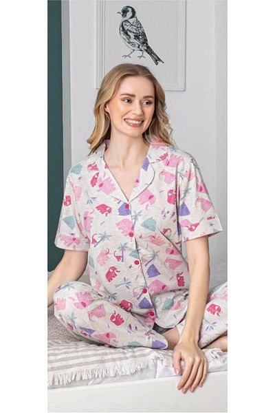 Freshness 6258 Дамски комплект пижама с шарка на слон