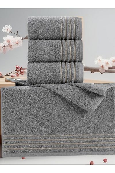 ÇIQRIK HOME Σετ πετσετών προσώπου 4 τεμαχίων 50x90 Spring Series Cotton Hand Face