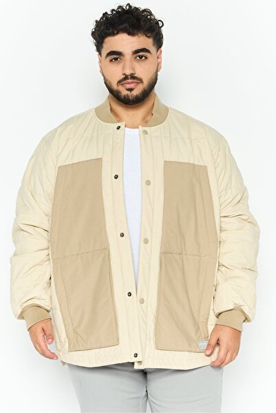 Eddie Bauer Men Long Sleeves Plain Bomber Jacket, Beige