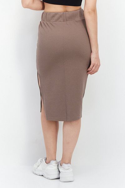 adidas Women Sportswear Fit Ribbed Midi Skirt, Taupe