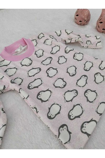 Store Penguin Patterned Girl's Baby Pajamas Set Newborn Nightgown