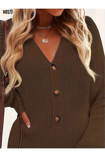 Kokosh moda Γυναικείο κοντό πλεκτό φόρεμα με μακρυμάνικο λαιμό V