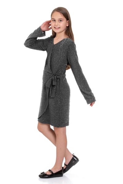 LAPINKOD Silvery Sleeves Long Stylish Girls' Evening Dress
