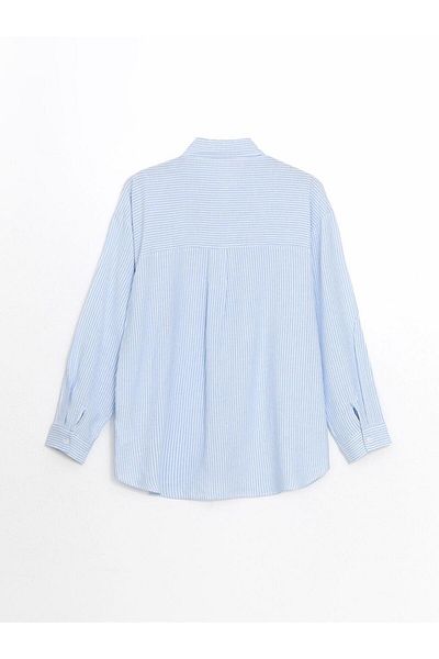 LC Waikiki XSIDE Ριγέ Λινά Μικτό Γυναικείο Πουκάμισο Oversize