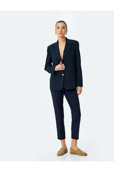 Koton Slim Fit Pocket High Waist Cigarette Fabric Trousers