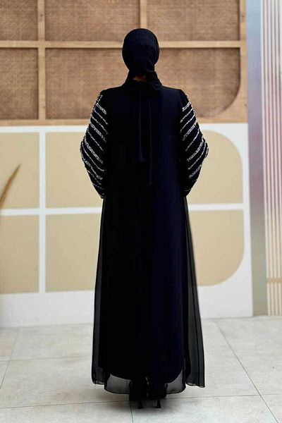 Bym Fashion Black Evening Dress 3915 - Stone Detail