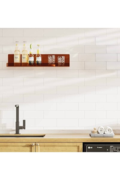 Trend Pleksi Transparan Kahverengi Duvar Raf (40cm x 10cm)