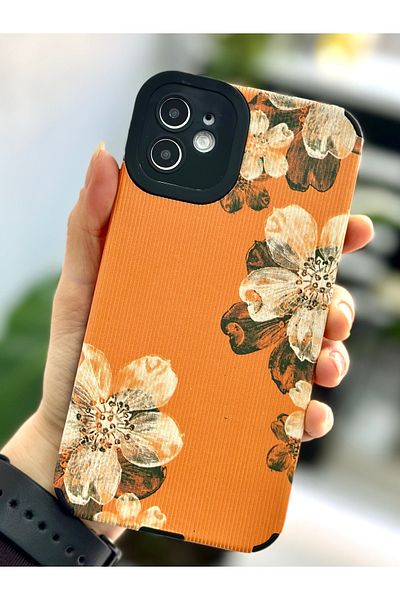 Go Aksesuar جراب سيليكون مرن بتصميم برتقالي متوافق مع هاتف Iphone 11
