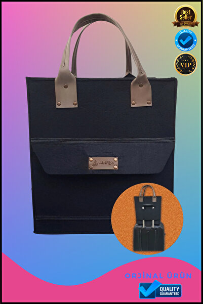 Overbazaar Keçeden Yapılmış Antrasit Ayakkabı Çantası – Fermuarlı ve Bavula T...