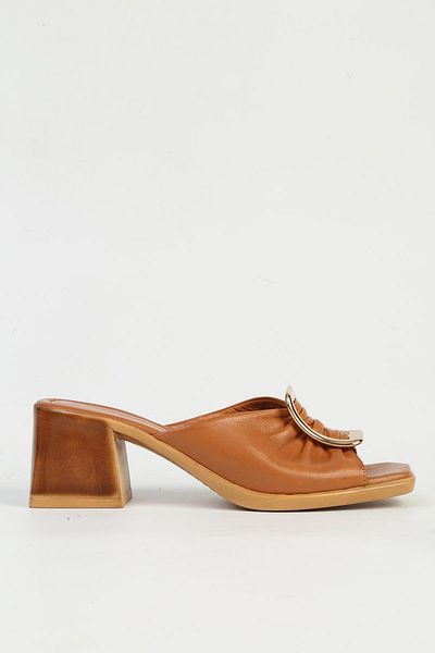 Pierre Cardin Дамски чехли от естествена кожа в кафяво PC-54629