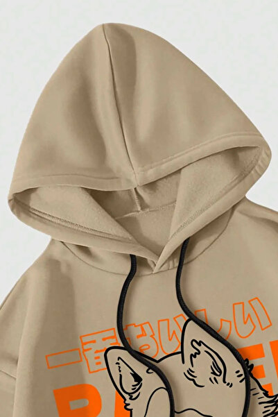 Wish BF ramen ön baskılı oversize kapşonlu sweatshirt hoodie