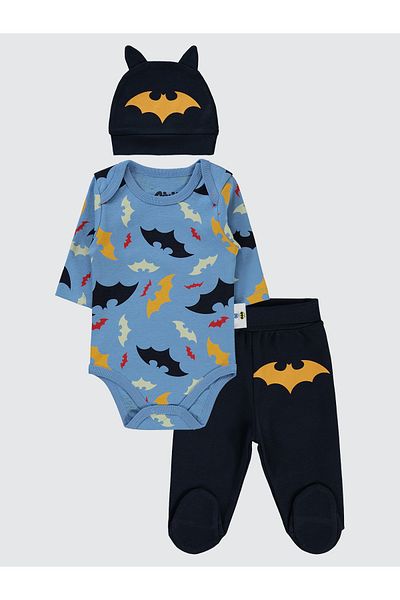 Batman Light Indigo Baby Boy Set - 1-6 Months