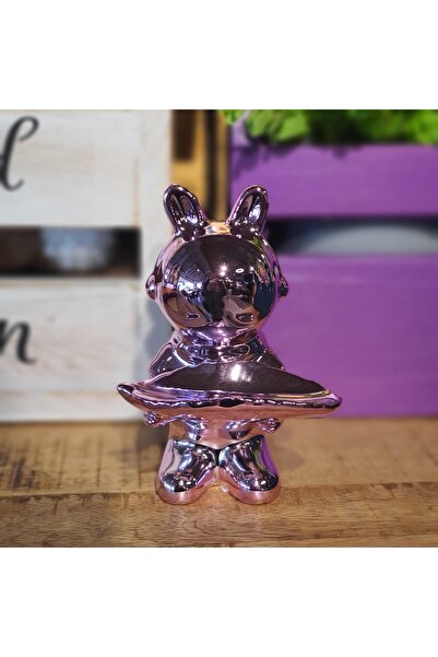 Le Atölye Astronot Tavşan Pink Mini Boy Dekoratif Obje 14,5cm