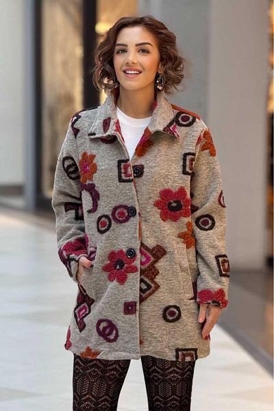 Nevin Kaya Moda Earth Color Felt Coat