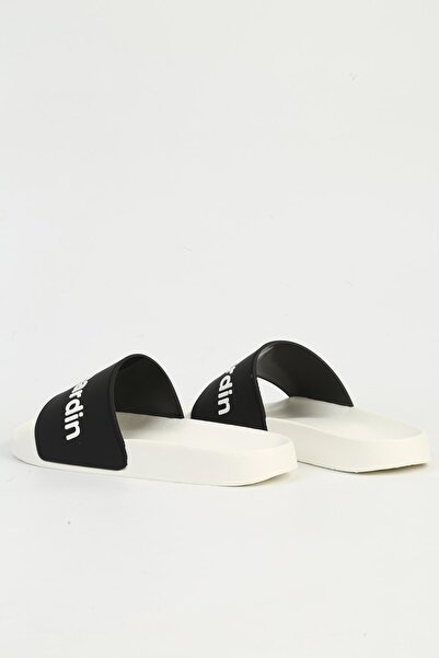 Pierre Cardin Λευκές Μαύρες Ανδρικές Παντόφλες PC-7435