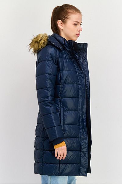 Pepe Jeans Women Hooded Quilted Puffer Jacket, Navy Blue