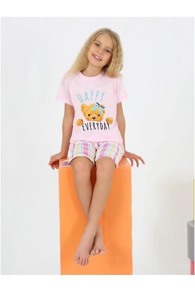 diamondstar Girls' Short Sleeve Capri 100% Cotton Pajamas Set 10/15 Years