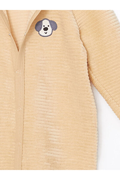 LC Waikiki Peak Yeni Sezon V Yaka Kadife Nakışlı Erkek Bebek Tulum