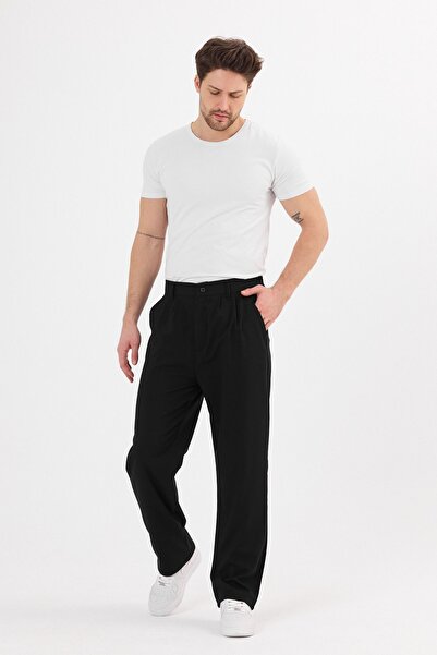 wamoss Μοντέλο 2025 - Φαρδύ υφασμάτινο φαρδύ παντελόνι με φαρδύ πόδι PL11